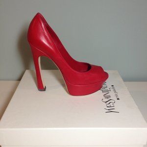 Authentic YSL classic PALAIS leather platform pump
